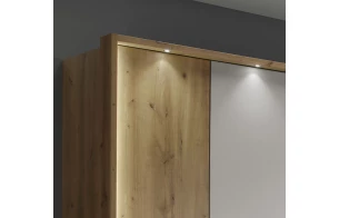 Šatníková skriňa Kanada, 300 cm, dub bianco/šedá
