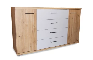 Šatníková skriňa Kanada, 300 cm, dub bianco/šedá