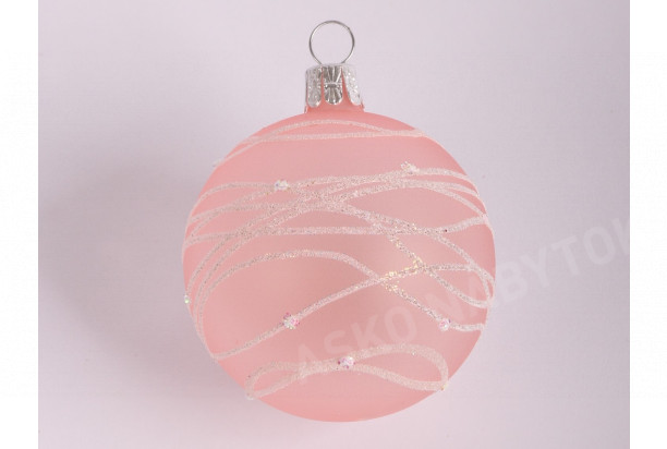 Vianočná ozdoba sklenená guľa 6 cm, ružová