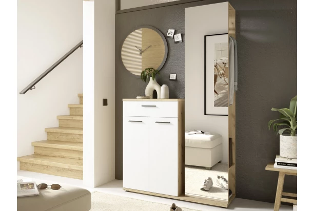 Predsieňová stena Malaga, dub evoke/biela