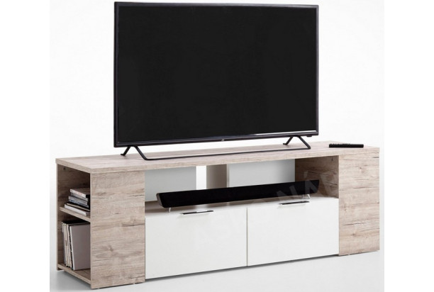 TV stolík Tabor 1, pieskový dub/biela