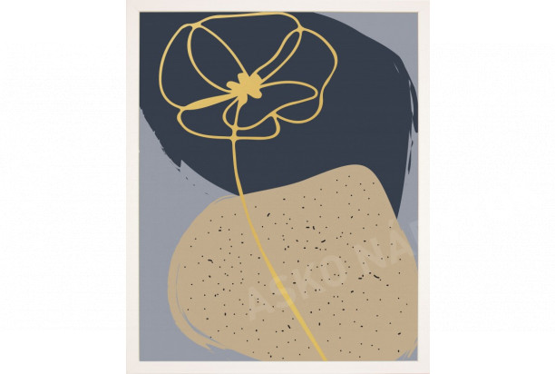Rámovaný obraz Abstraktný kvet I, 24x30 cm