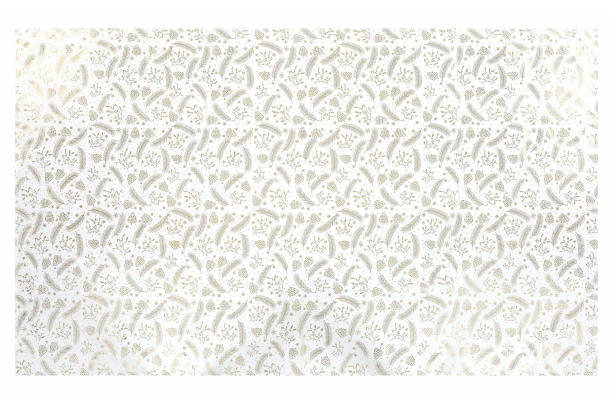 Vianočný obrus Perie a šišky 130x220 cm, zlatý