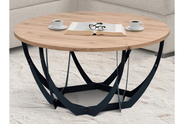 Okrúhly konferenčný stolík Mella, 80 cm, dub artisan