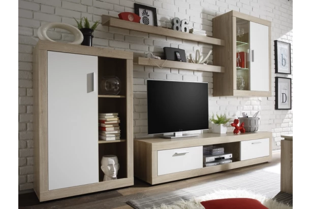 Obývacia stena Ocean 41, dub sonoma, s osvetlením