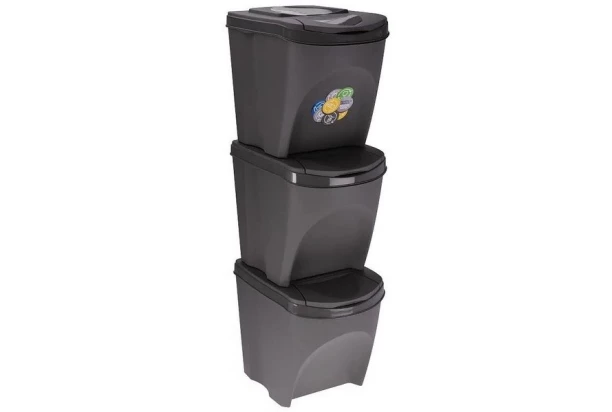 Modulárny odpadkový kôš Excellent, šedý (sada 3x25l)