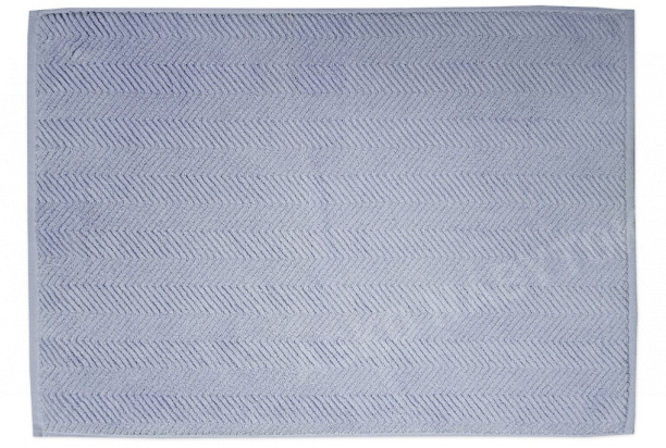 Kúpeľňová predložka Ocean, BIO bavlna, holubia modrá, vlnkovaný vzor, 50x70 cm