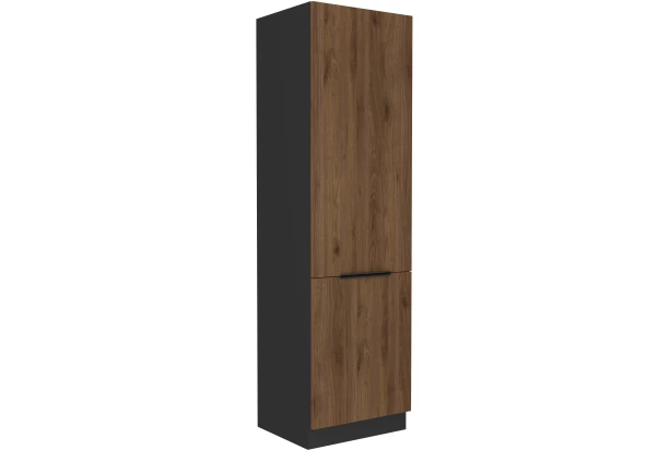 Kuchynská skriňa pre vstavanú chladničku Monza, 60 cm, orech/čierna