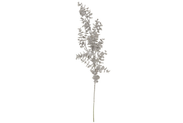 Umelý kvet Vianočná vetva eukalyptus 70 cm, strieborná
