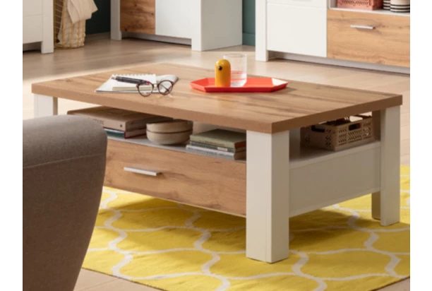 Konferenčný  stolík Matera, starý dub/biela