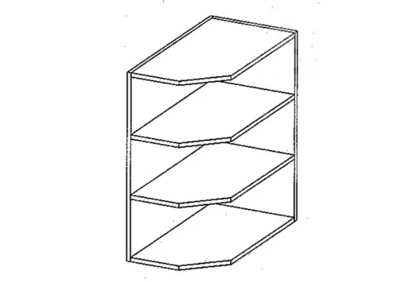 Horný rohový kuchynský regál Karmen 30GZAK, 30 cm, šedý