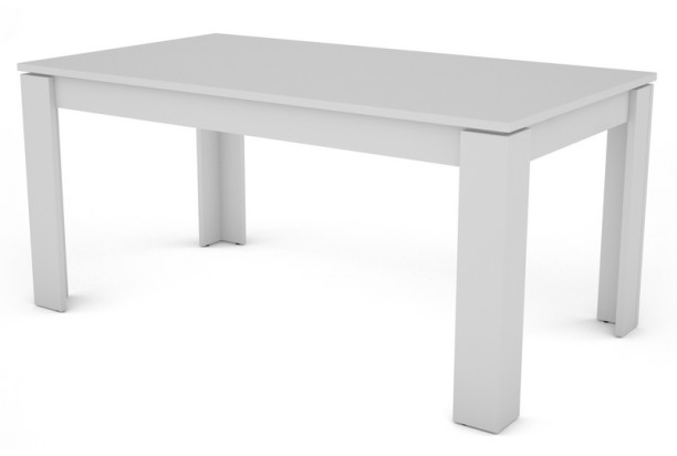 Jedálenský stôl Inter 160x80 cm, biely, rozkladací
