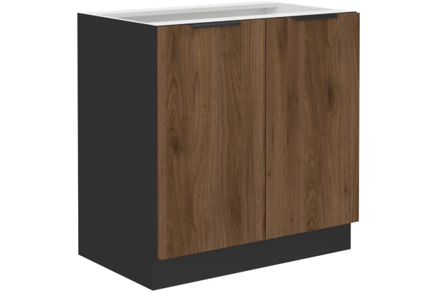 Dolná kuchynská skrinka Monza, 80 cm, orech/čierna