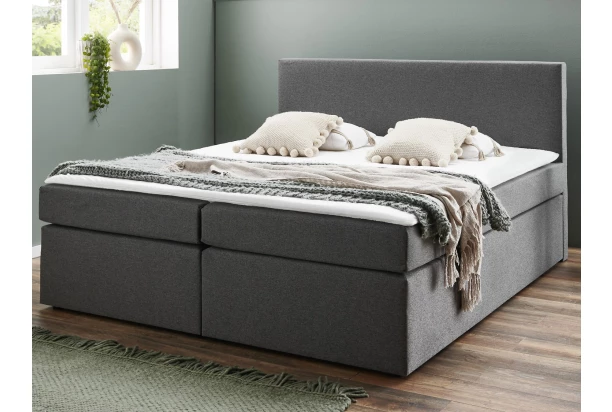 Posteľ boxspring Aston 160x200 cm, stredne šedá látka