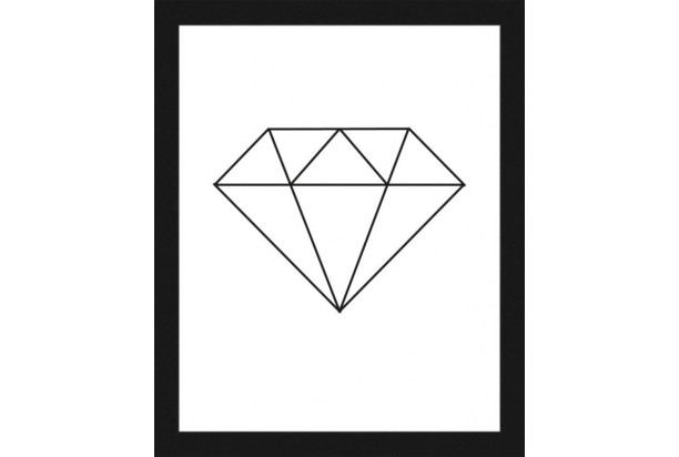 Obraz v drevenom ráme Diamant, 20x25 cm