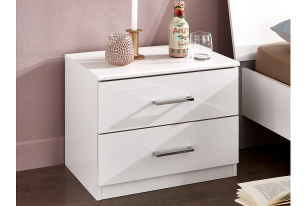 Nočný stolík s 2 zásuvkami Anna, biely
