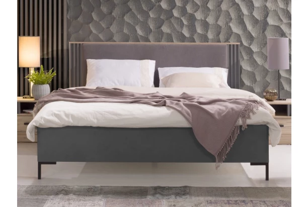 Posteľ s úložným priestorom Almo 160x200 cm, dub estana/antracit