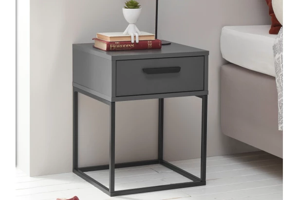 Nočný stolík s 1 zásuvkou Suna, grafitový