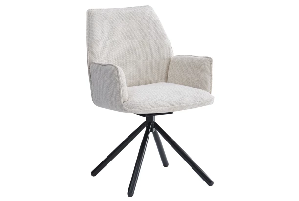 Jedálenská stolička Livela, krémová štrukturovaná tkanina