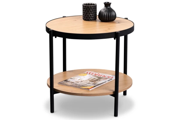 Okrúhly stolík Pina, 60 cm, dub artisan