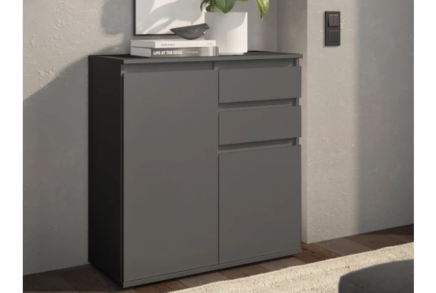 Skrinka s 2 šuplíkmi Brest, 80 cm, antracitová