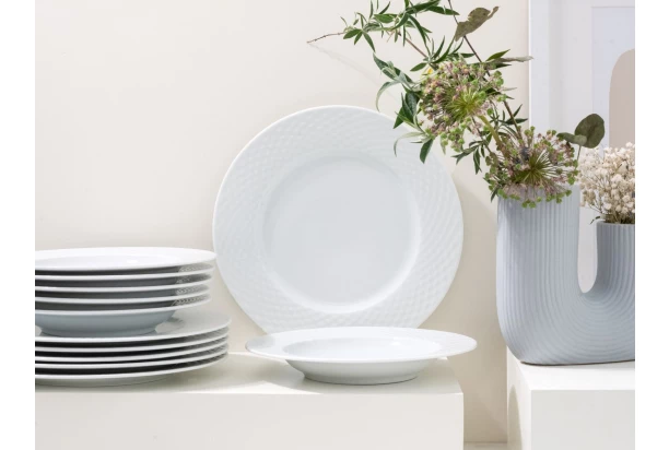 Sada tanierov (12 dielov) Polo, biela