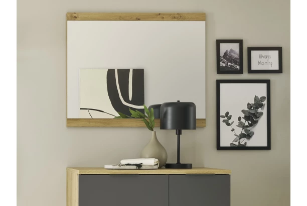Nástenné zrkadlo Milan 85x70 cm, dub artisan