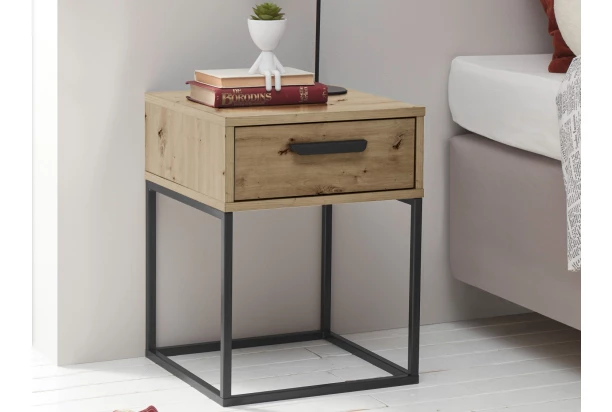 Nočný stolík s 1 zásuvkou Suna, dub artisan