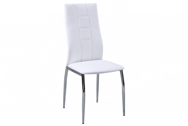 Jedálenská stolička Lisa, biela ekokoža