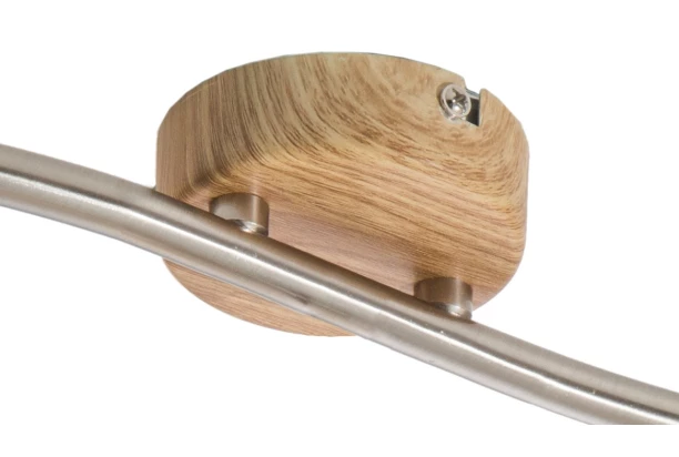 Stropné LED osvetlenie Daytona 25 cm, svetlý dub/biele sklo, 2 svietidlá
