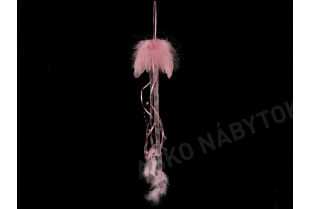 Vianočná dekorácia/ozdoba Anjelské krídla z peřia 30 cm, ružové