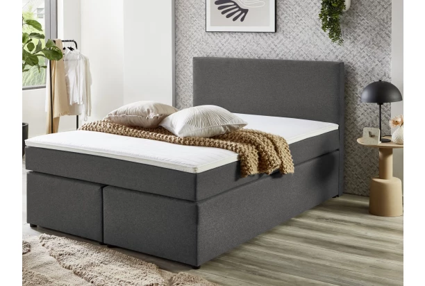 Posteľ boxspring Aston 120x200 cm, stredne šedá látka