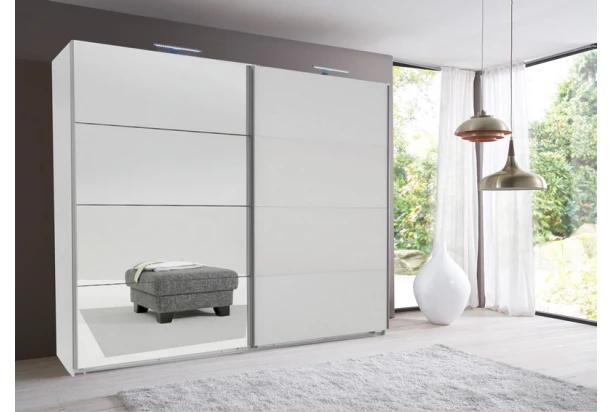 Šatníková skriňa Easy Plus, 270 cm, biela/zrkadlo