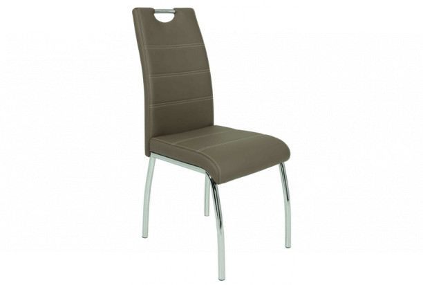 Jedálenská stolička Susi, hnedá/šedá ekokoža
