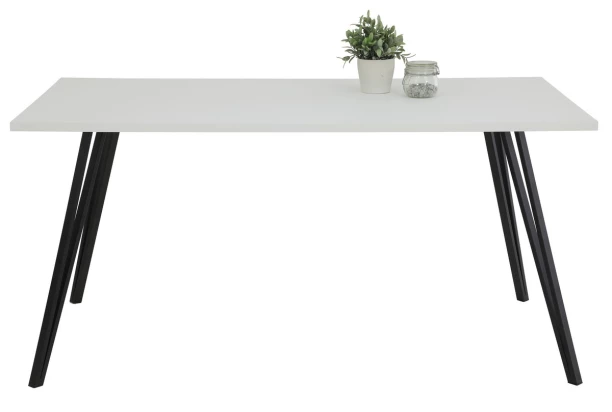 Jedálenský stôl Mária 160x90 cm, matný biely