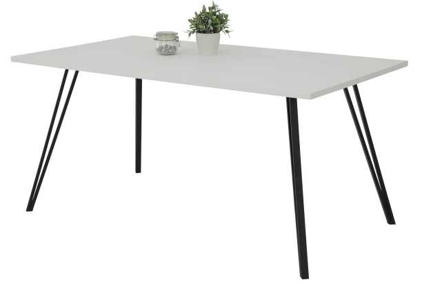 Jedálenský stôl Mária 160x90 cm, matný biely