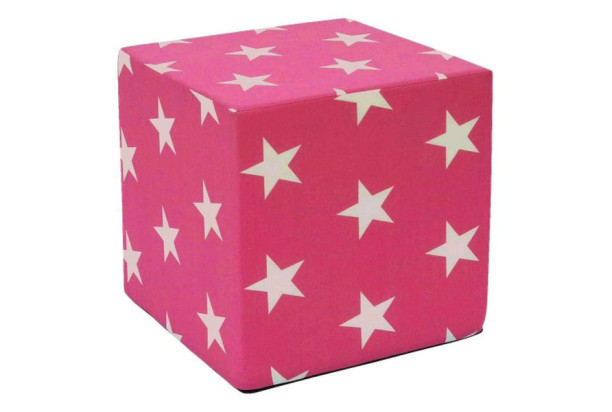 Detský taburet Hardy, ružový so vzorom hviezd