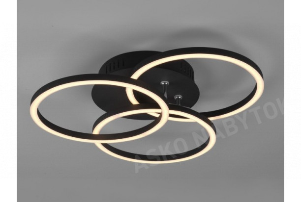 Stropné/nástenné LED osvetlenie Circle, čierna matná