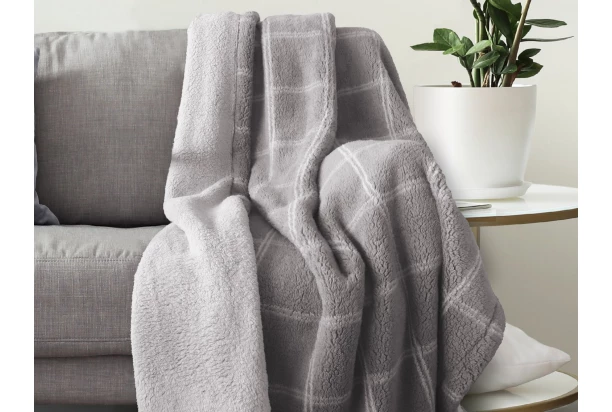 Deka herpa 150x200 cm, šedé kocky