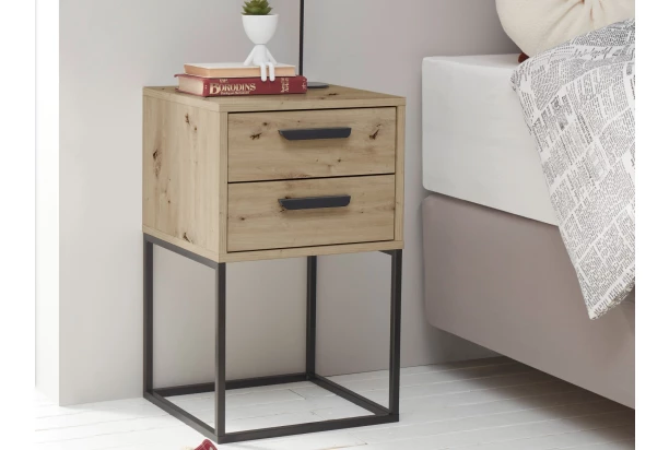 Nočný stolík s 2 zásuvkami Suna, dub artisan