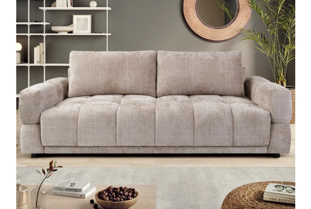 Rozkladacia pohovka Dante, béžová štruktúrovaná tkanina