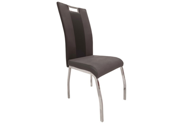 Jedálenská stolička Bari, šedá látka/čierna ekokoža