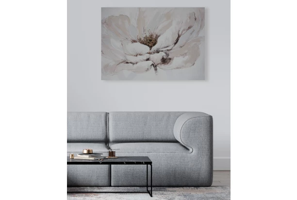 Ručne maľovaný obraz Biely kvet, 100x70 cm