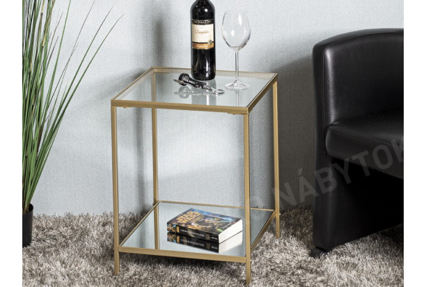 Odkladací stolík Porto 39x39 cm, zlatý