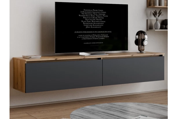 Závesná TV skrinka Asko Living, 180 cm, dub artisan/antracit