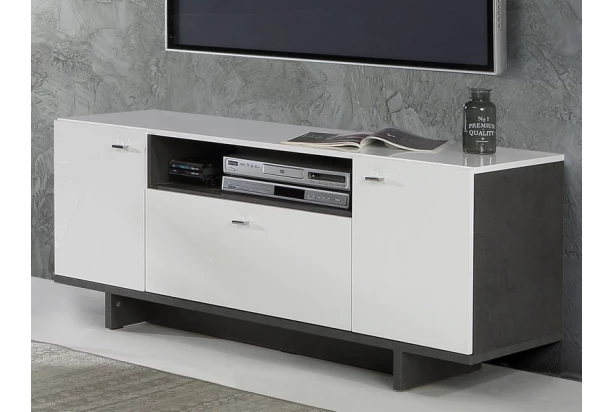 TV skrinka Makaria 140 cm, šedá/biela