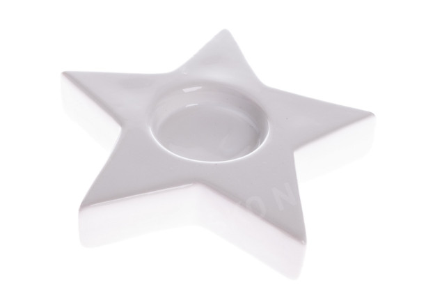 Svietnik na čajovú sviečku biela hviezda, 11,5 cm