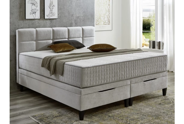 Posteľ boxspring Wien 180x200 cm, svetlo šedá látka