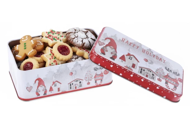 Dóza na pečivo Vianočné škriatkovia, 16x10 cm