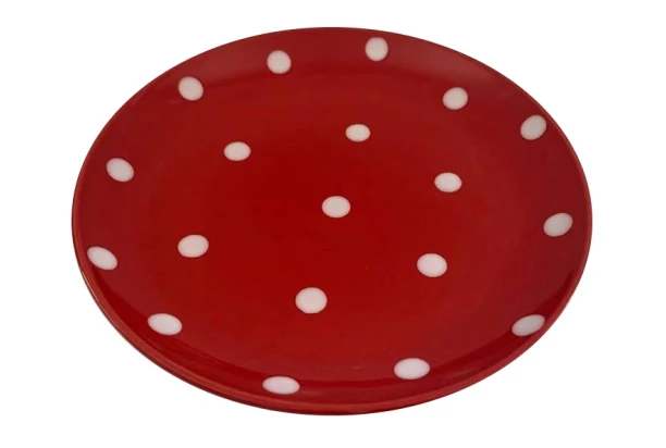Dezertný tanier Dots 18,6 cm, červená bodkovaný